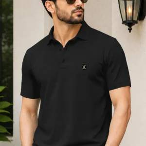 VeBNoR Men Solid Polo Neck Polyester T-Shirt