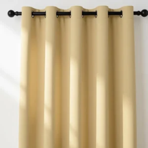 Home Stylish 213 cm (7 ft) Door Silk Blackout Curtain (Pack Of 2) (Coffee, Solid)