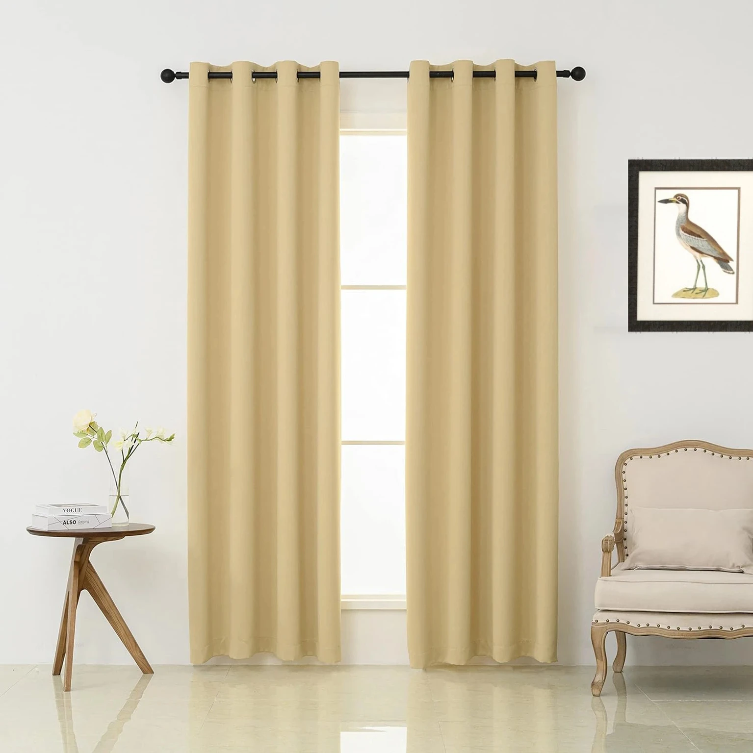 Home Stylish 213 cm (7 ft) Door Silk Blackout Curtain (Pack Of 2) (Coffee, Solid)